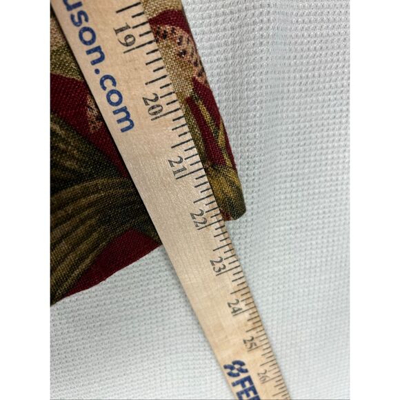 Susan Bristol Floral Linen Blend Jacket Red Gold Green Botanical Blazer L - Picture 12 of 14